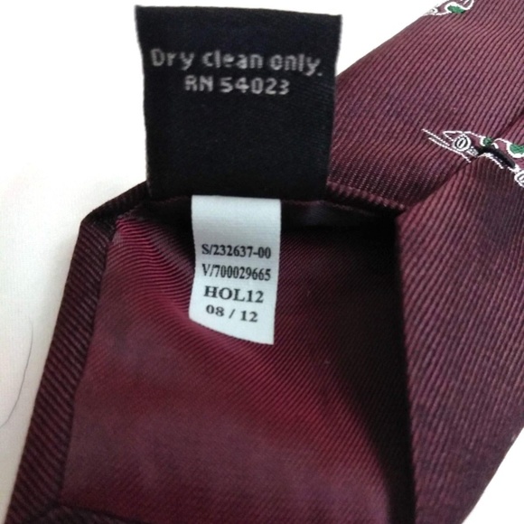 Mens Burgundy Banana Republic Cars 100% Silk Tie - Picture 6 of 6
